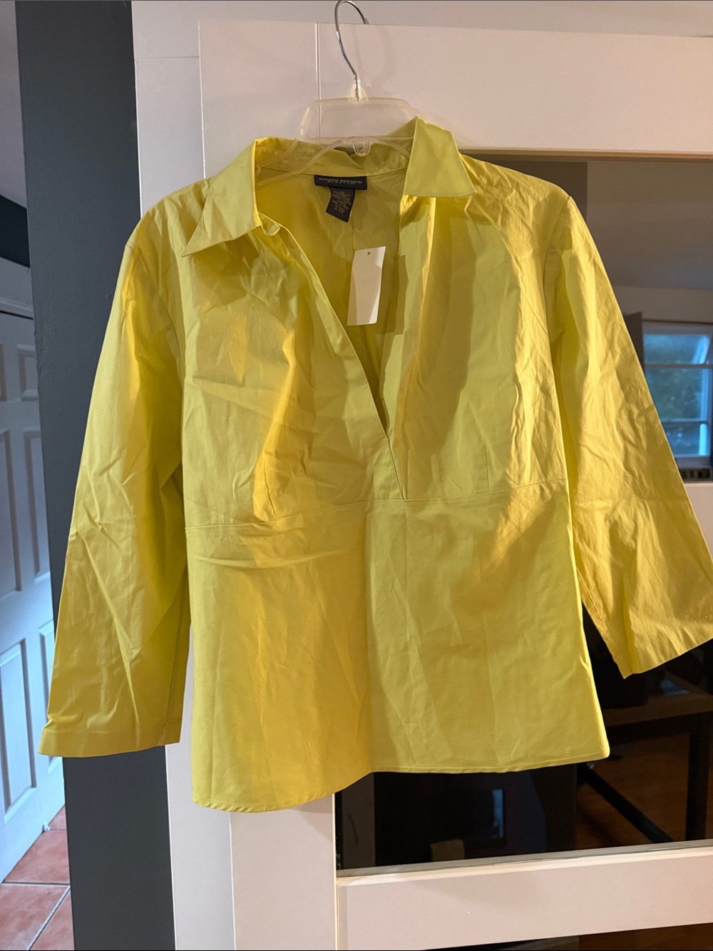 Banana Republic Yellow Poplin Button-Front Shirt